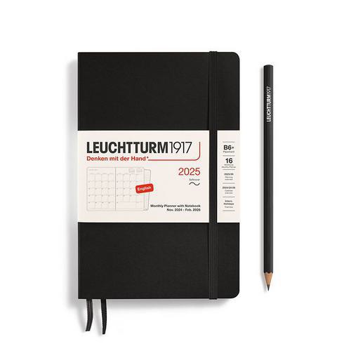 Leuchtturm, Black, Planners, Art & School, 2025, B6, Monthly Notebook, 816341